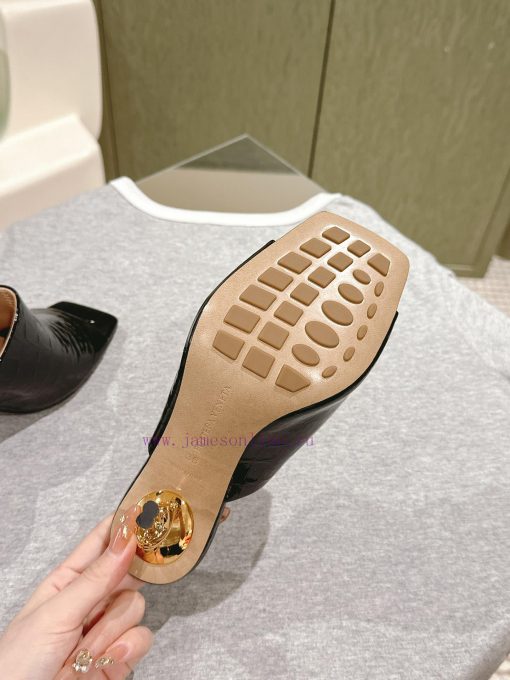 | ²⁰²4 𝐬𝐬  🤍🤎 BV Knot series metal heel slippers with high heels~Original version and 8.5 1:k77554iy - Image 7