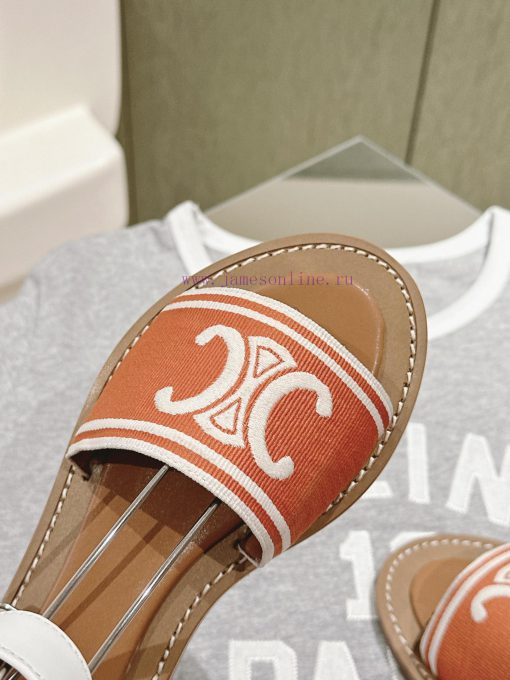 | ²⁰²4 𝐬𝐬  🤍🤎CELINE's new popular Arc de Triomphe British style flat sandals and slippers2r3fxv54 - Image 6