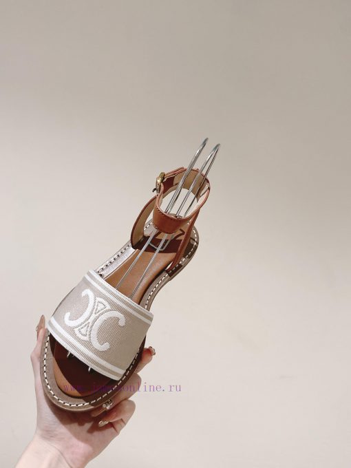 | ²⁰²4 𝐬𝐬  🤍🤎CELINE's new popular Arc de Triomphe British style flat sandals and slipperszn86qljt - Image 10