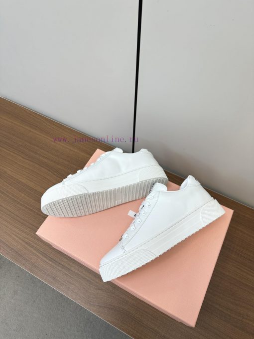 Miumiu Miumiu 🧡 2024 new top casual white shoesNew release of casual white shoes and hard goqohwvpx3 - Image 9