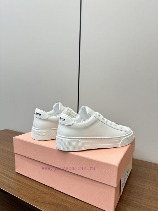 Miumiu Miumiu 🧡 2024 new top casual white shoesNew release of casual white shoes and hard goqohwvpx3 - Image 11