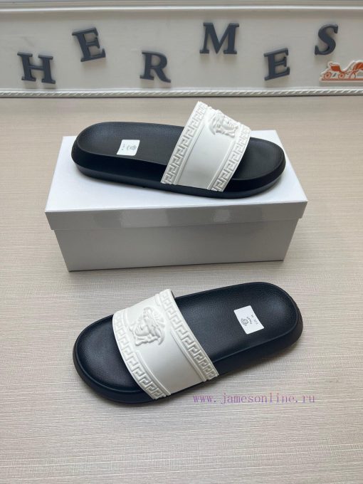 Versace slippers men's high-end brand official website 11 latest masterpiece original mold cq4s59uef - Image 5