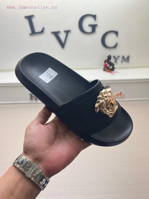 Versace slippers men's high-end brand official website 11 latest masterpiece original mold c5sbscdg9 - Image 2