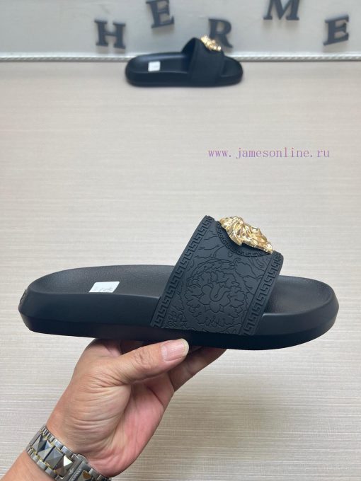 Versace slippers men's high-end brand official website 11 latest masterpiece original mold c5sbscdg9 - Image 6