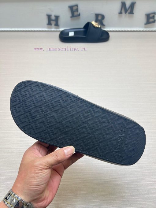 Versace slippers men's high-end brand official website 11 latest masterpiece original mold c5sbscdg9 - Image 10