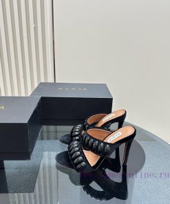 ALAIA24 spring/summer silver metallic suede sandals have insights into women's body shape, t80cpft9o