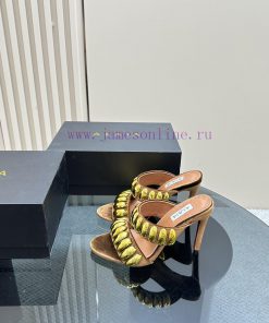 Black Color 360ALAIA24 spring/summer silver metallic suede sandals have insights into women'fyxux24i
