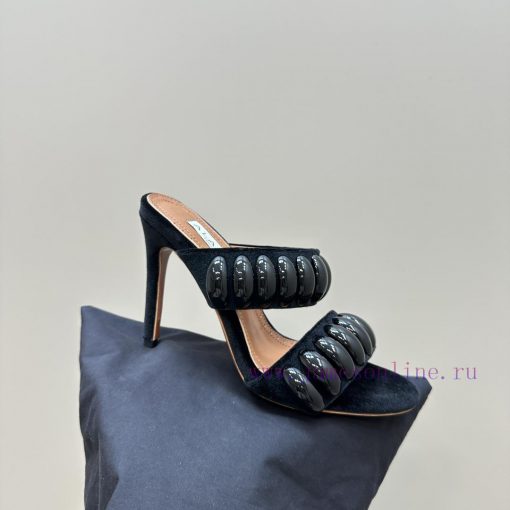 ALAIA24 spring/summer silver metallic suede sandals have insights into women's body shape, t80cpft9o - Image 8
