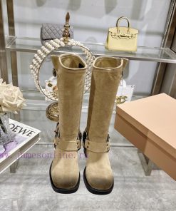 Miumiu 2024 autumn and winter new limited edition lock mouth short boots, new color hot bootxoct2yh6