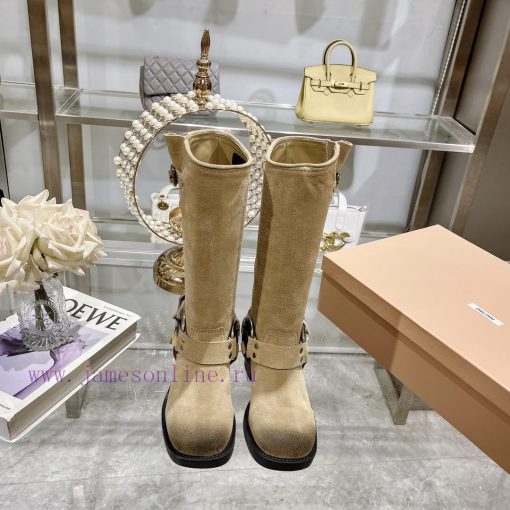 Miumiu 2024 autumn and winter new limited edition lock mouth short boots, new color hot bootxoct2yh6