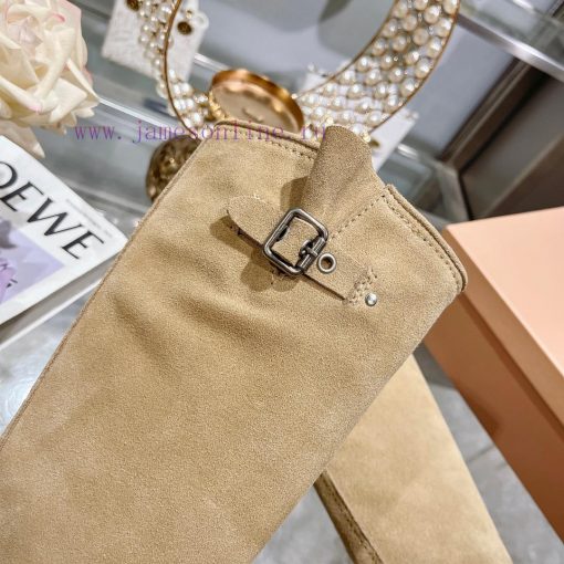 Miumiu 2024 autumn and winter new limited edition lock mouth short boots, new color hot bootxoct2yh6 - Image 9