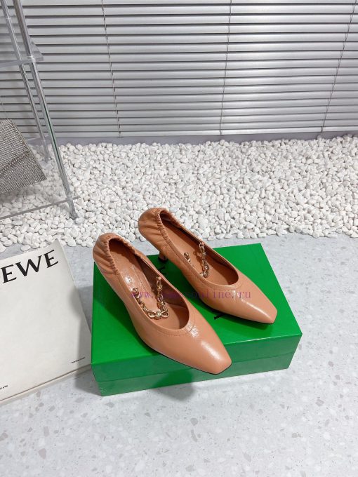 Bottega Veneta 24 new BV small square chain high heels single shoe◾ Shoe upper made of cowhihs6q8e8g - Image 4
