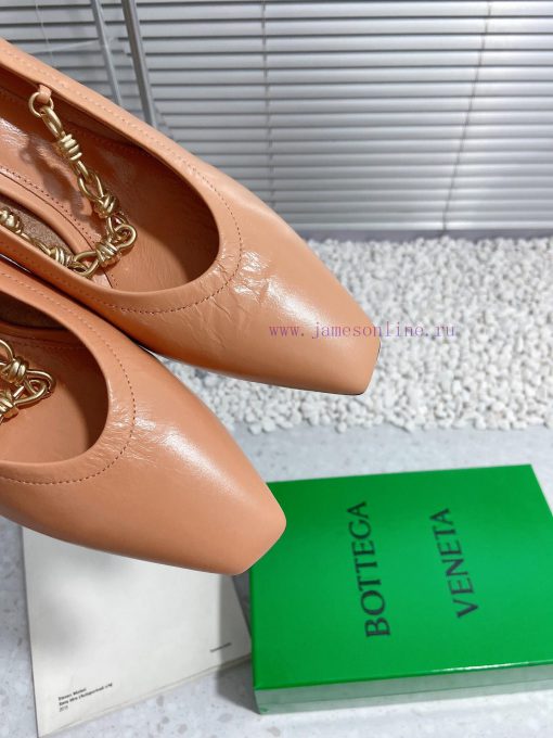 Bottega Veneta 24 new BV small square chain high heels single shoe◾ Shoe upper made of cowhihs6q8e8g - Image 9