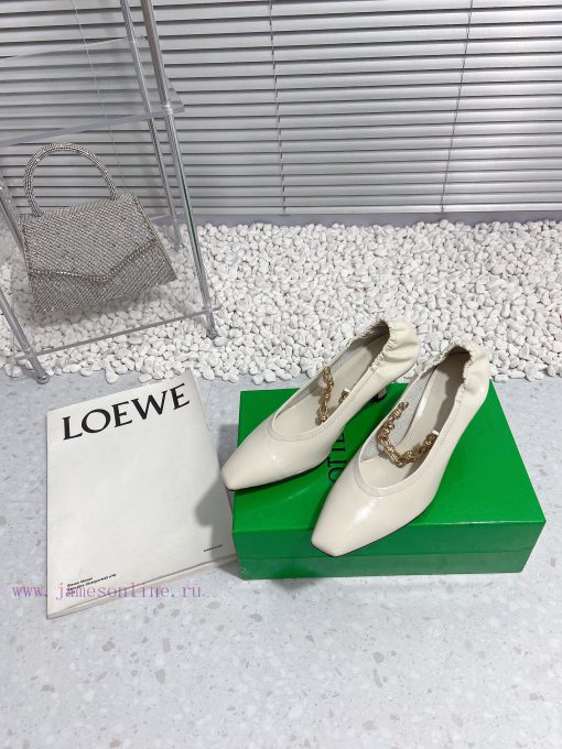 Bottega Veneta 24 new BV small square chain high heels single shoe◾ Shoe upper made of cowhigo2jazmy - Image 3