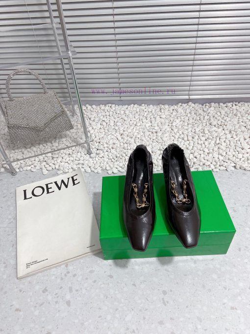 Bottega Veneta 24 new BV small square chain high heels single shoe◾ Shoe upper made of cowhi4drhui07 - Image 2