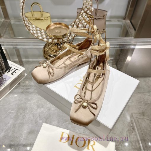Top versionDior 2024's new and most beautiful ballet shoes 🩰 The Rice noodles satin surface s2wdxgll - Image 6