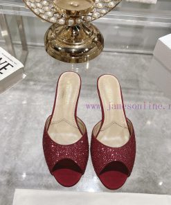 Top tierDior 2024 Spring/Summer New Fish Mouth Slippers Round Headed Mary Jane Heels Top in ezuyf8om