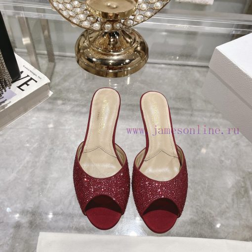 Top tierDior 2024 Spring/Summer New Fish Mouth Slippers Round Headed Mary Jane Heels Top in ezuyf8om