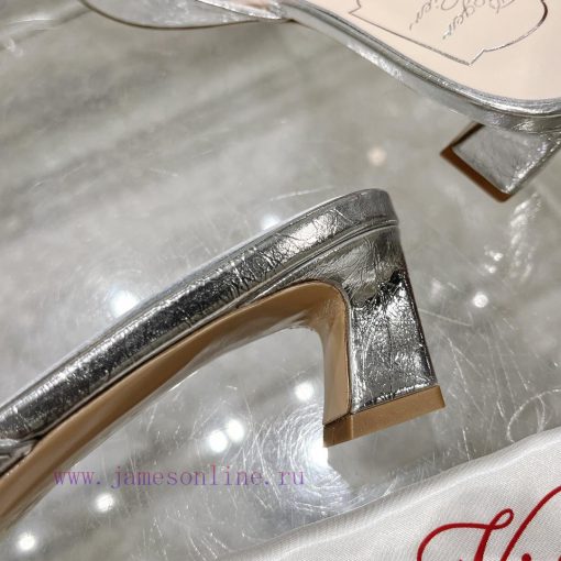 Roger Vivier RV open toed metal square buckle high-heeled slippers for cooldown, new RV earlbz1bnyk7 - Image 10