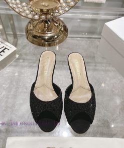 Top tierDior 2024 Spring/Summer New Fish Mouth Slippers Round Headed Mary Jane Heels Top in b3r78rm1