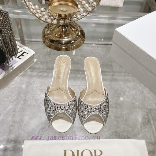 Top tierDior 2024 Spring/Summer New Fish Mouth Slippers Round Headed Mary Jane Heels Top in s4iaq64i