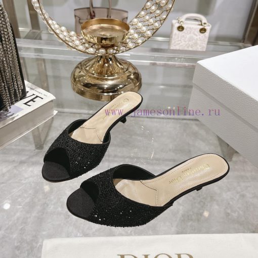 Top tierDior 2024 Spring/Summer New Fish Mouth Slippers Round Headed Mary Jane Heels Top in b3r78rm1 - Image 4