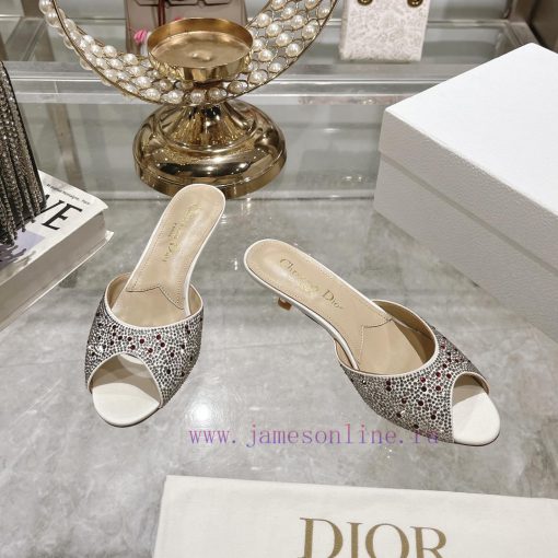 Top tierDior 2024 Spring/Summer New Fish Mouth Slippers Round Headed Mary Jane Heels Top in s4iaq64i - Image 3
