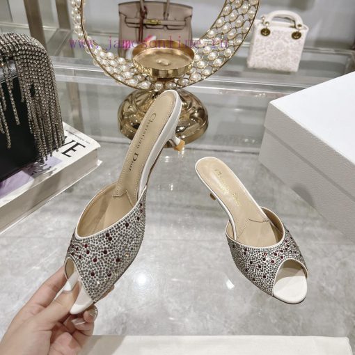 Top tierDior 2024 Spring/Summer New Fish Mouth Slippers Round Headed Mary Jane Heels Top in s4iaq64i - Image 5