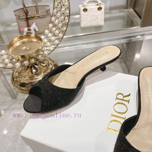 Top tierDior 2024 Spring/Summer New Fish Mouth Slippers Round Headed Mary Jane Heels Top in b3r78rm1 - Image 7