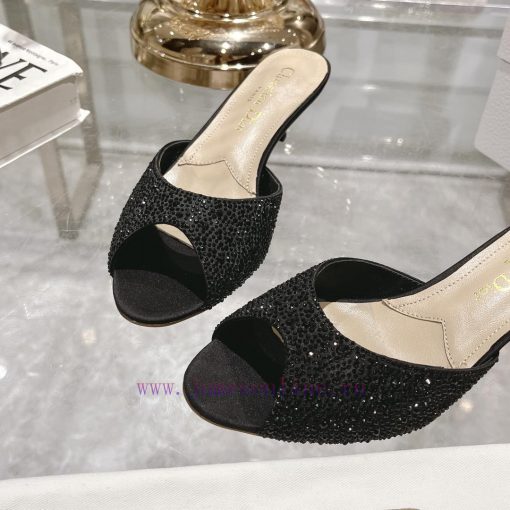 Top tierDior 2024 Spring/Summer New Fish Mouth Slippers Round Headed Mary Jane Heels Top in b3r78rm1 - Image 9