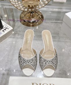 Top tierDior 2024 Spring/Summer New Fish Mouth Slippers Round Headed Mary Jane Heels Top in bj3r3a6g