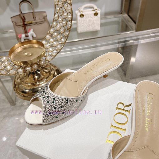 Top tierDior 2024 Spring/Summer New Fish Mouth Slippers Round Headed Mary Jane Heels Top in bj3r3a6g - Image 7