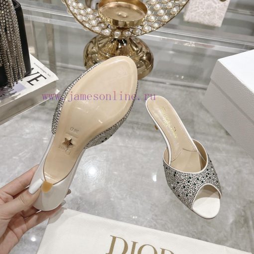 Top tierDior 2024 Spring/Summer New Fish Mouth Slippers Round Headed Mary Jane Heels Top in bj3r3a6g - Image 10