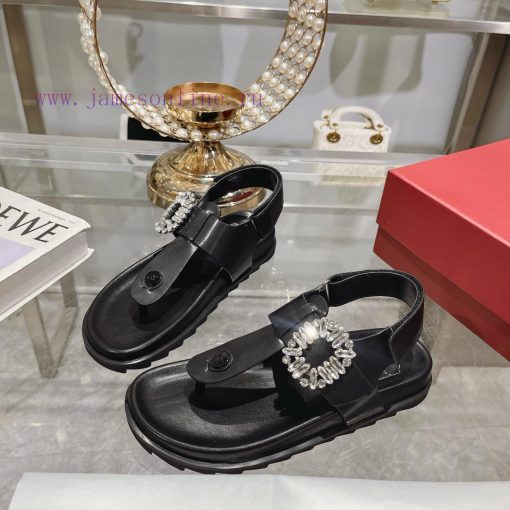 New flat bottom herringbone sandals with clipped toesFeaturing adjustable buckle straps embetyjtav7m - Image 5