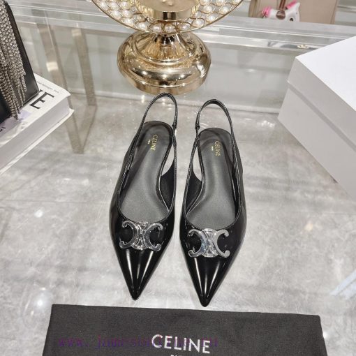 CELINE 2024 New Triumphal Arch Cat Heel Sandals Women's Metal Buckle Back Headless High Heel6t3pbp1o - Image 2