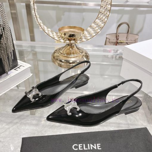 CELINE 2024 New Triumphal Arch Cat Heel Sandals Women's Metal Buckle Back Headless High Heel6t3pbp1o - Image 4