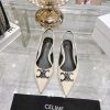 CELINE 2024 New Triumphal Arch Cat Heel Sandals Women's Metal Buckle Back Headless High Heely5b4ks6p