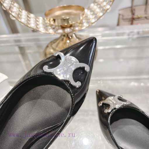 CELINE 2024 New Triumphal Arch Cat Heel Sandals Women's Metal Buckle Back Headless High Heel6t3pbp1o - Image 9