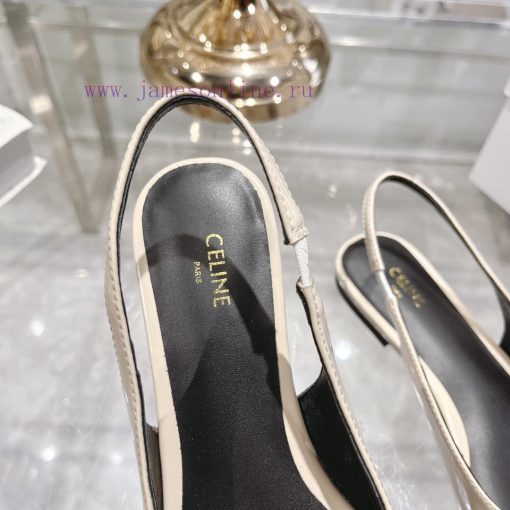 CELINE 2024 New Triumphal Arch Cat Heel Sandals Women's Metal Buckle Back Headless High Heely5b4ks6p - Image 8