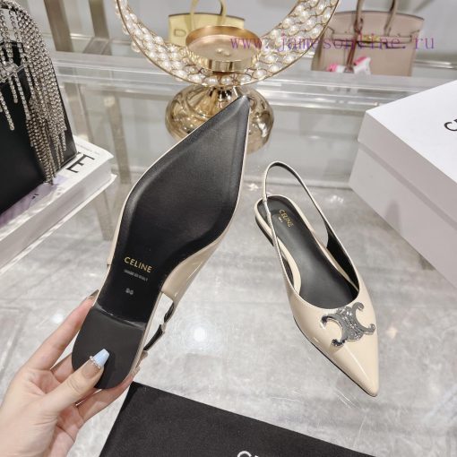 CELINE 2024 New Triumphal Arch Cat Heel Sandals Women's Metal Buckle Back Headless High Heely5b4ks6p - Image 10