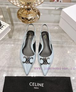 CELINE 2024 New Triumphal Arch Cat Heel Sandals Women's Metal Buckle Back Headless High Heelanlhpk2b
