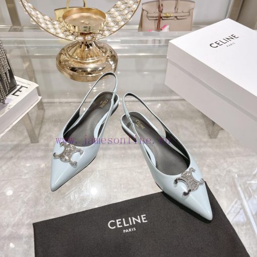 CELINE 2024 New Triumphal Arch Cat Heel Sandals Women's Metal Buckle Back Headless High Heelanlhpk2b - Image 3