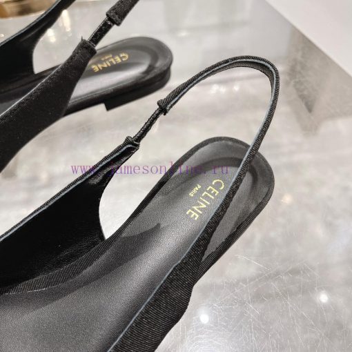 CELINE 2024 New Triumphal Arch Cat Heel Sandals Women's Metal Buckle Back Headless High Heelepf869sh - Image 8
