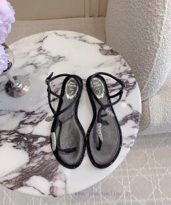 Ren * Caovell * Clamped Flat Sandals Original Mold, Diamond Buckle, Water Diamond Decorationp3xkt67v