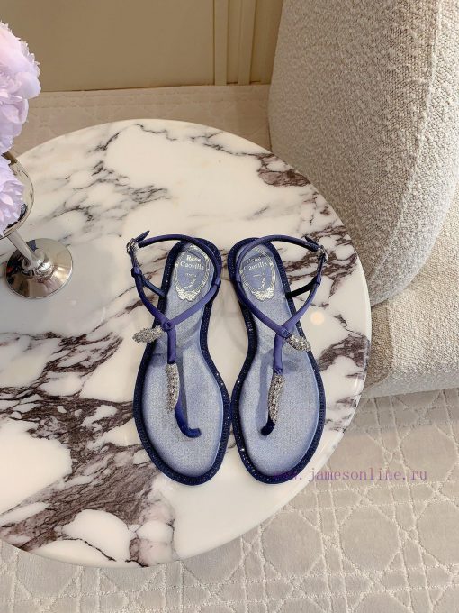 Ren * Caovell * Clamped Flat Sandals Original Mold, Diamond Buckle, Water Diamond Decorationd1h52tka - Image 2