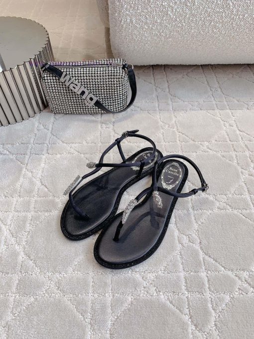 Ren * Caovell * Clamped Flat Sandals Original Mold, Diamond Buckle, Water Diamond Decorationp3xkt67v - Image 4
