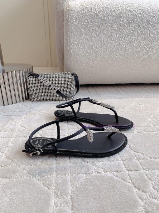 Ren * Caovell * Clamped Flat Sandals Original Mold, Diamond Buckle, Water Diamond Decorationp3xkt67v - Image 5