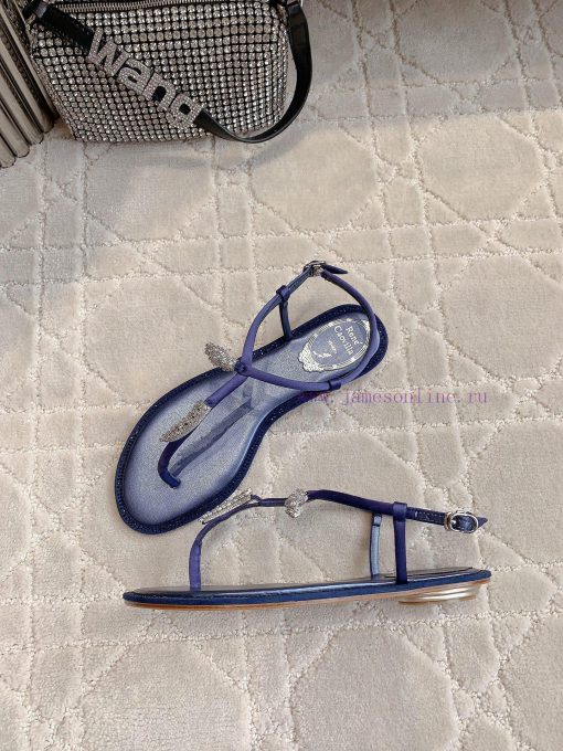 Ren * Caovell * Clamped Flat Sandals Original Mold, Diamond Buckle, Water Diamond Decorationd1h52tka - Image 6