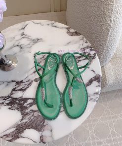 Ren * Caovell * Clamped Flat Sandals Original Mold, Diamond Buckle, Water Diamond Decorationj2fchqbf