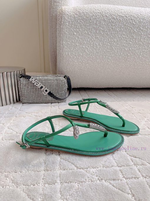 Ren * Caovell * Clamped Flat Sandals Original Mold, Diamond Buckle, Water Diamond Decorationj2fchqbf - Image 5